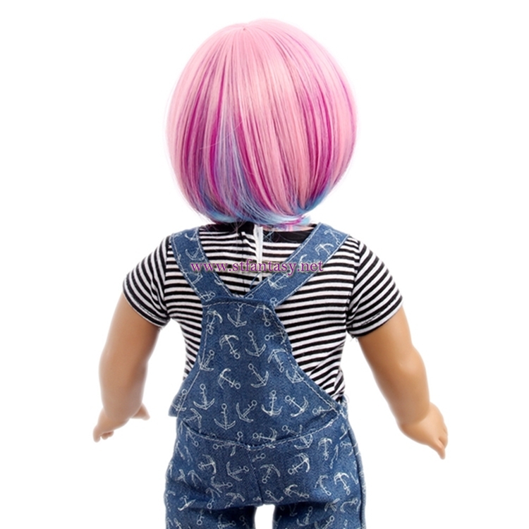 Rainbow American Girl Doll Wig Good Quality Short Straight Synthetic Wigs For Sale