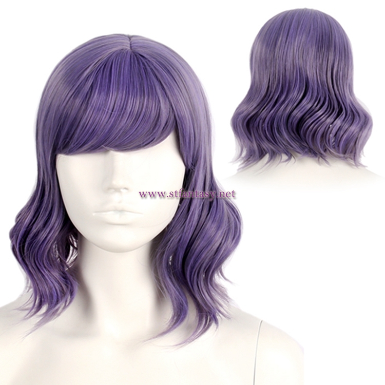 Wig Manufacturers Wholesale Short Curly Hair Purple Synthetic Wig For Party