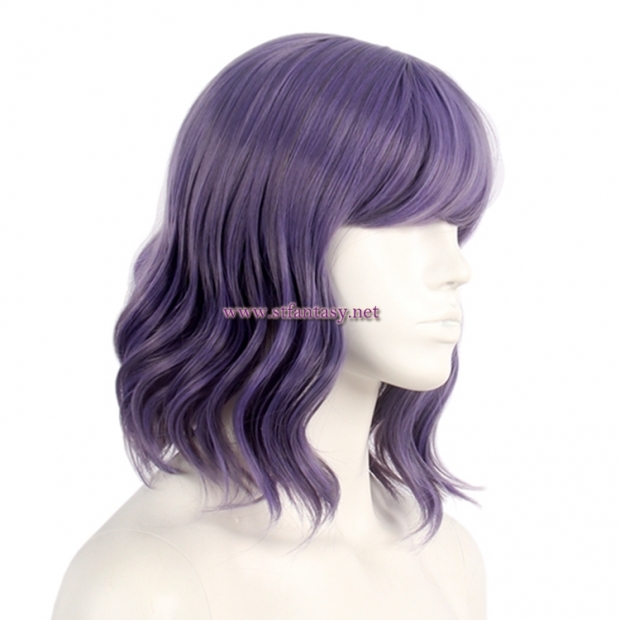 Wig Manufacturers Wholesale Short Curly Hair Purple Synthetic Wig For Party