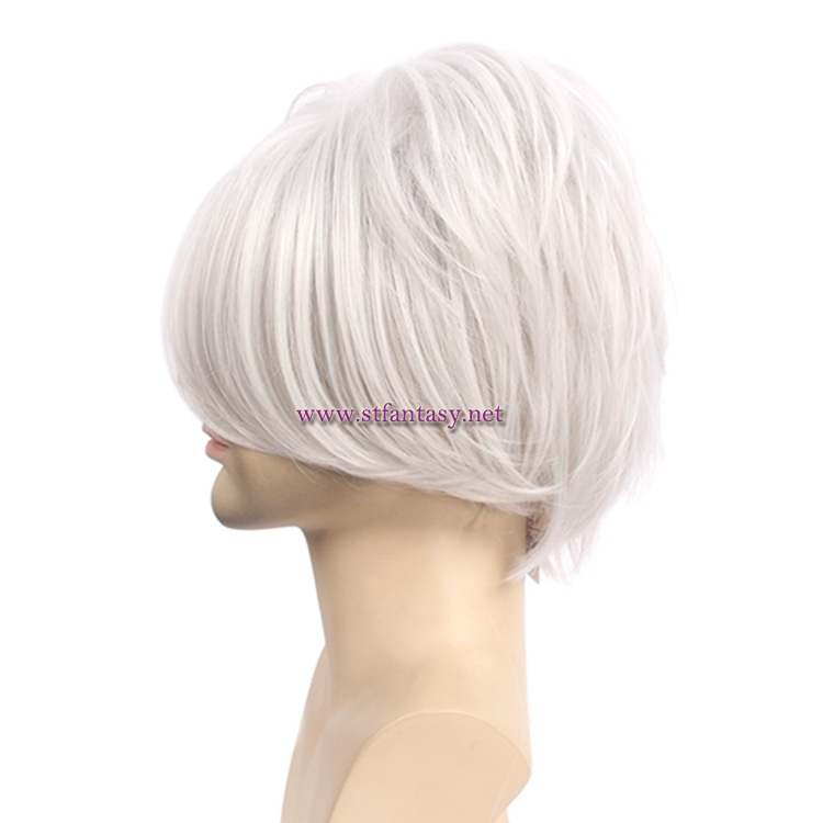 Gintama Cosplay Wig Mens Short Silver Gray Wig For Party