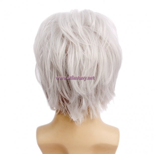 Gintama Cosplay Wig Mens Short Silver Gray Wig For Party