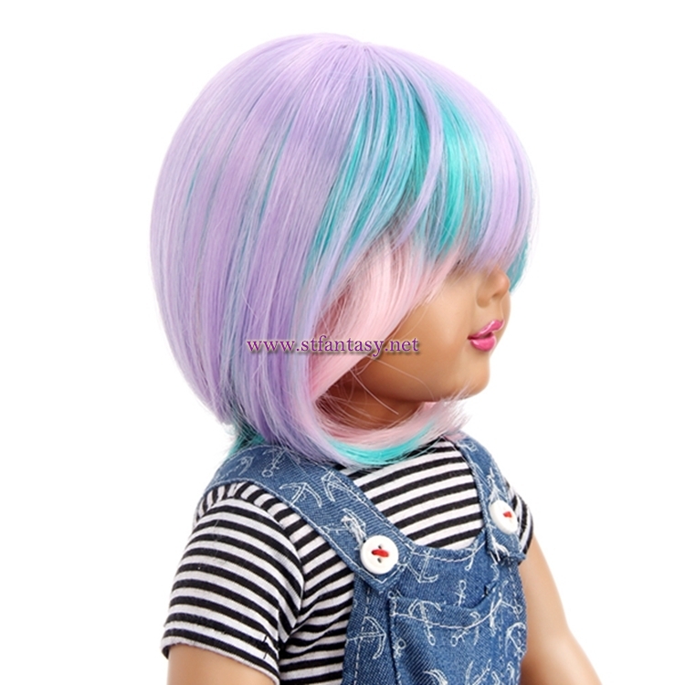 Wholesale Lolita Wig Short Straight Colorful Synthetic Hair 18 Inch Doll Wigs For Sale