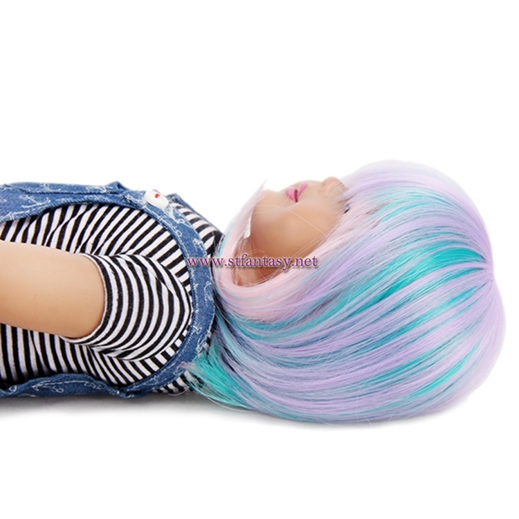 Wholesale Lolita Wig Short Straight Colorful Synthetic Hair 18 Inch Doll Wigs For Sale