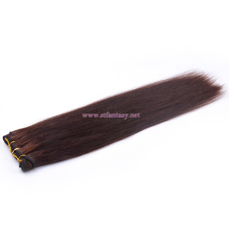 China Human Hair Weft Factory Natural Brown Long Straight Hair Extensions