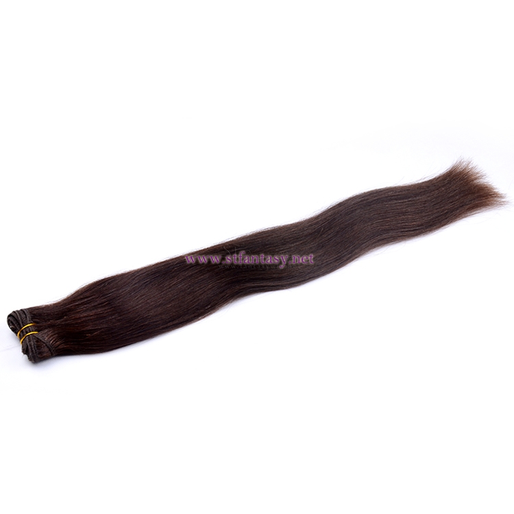 China Human Hair Weft Factory Natural Brown Long Straight Hair Extensions
