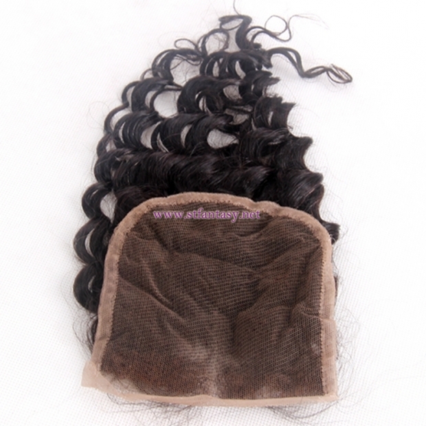 Wholesale Human Hair Toupee 4x4 Lace Closure Deep Wave Natural Color Brazilian Hair Extensions