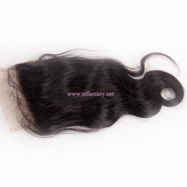 China Human Hair Extensions Suppliers 4x4 Body Wave Natural Color Lace Closure Hair Toupee