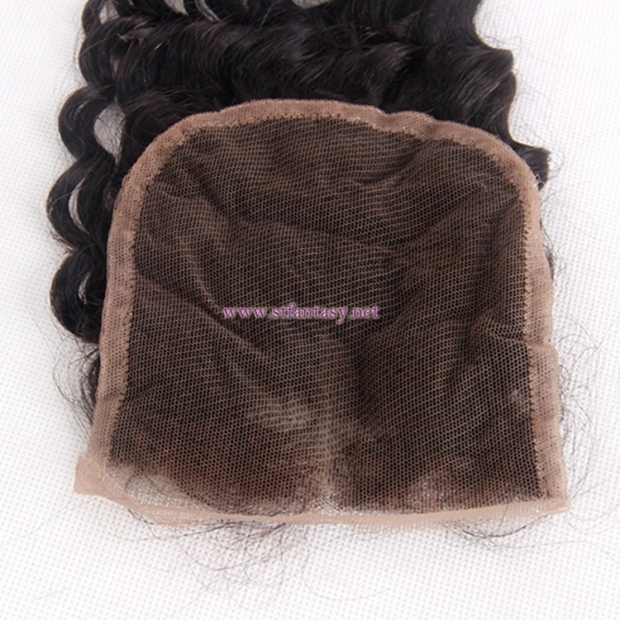 Wholesale Human Hair Toupee 4x4 Lace Closure Deep Wave Natural Color Brazilian Hair Extensions