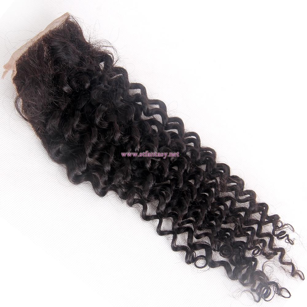 Guangzhou Human Hair Wholesale 4x4 Deep Wave Natural Color Lace Closure Hair Toupee