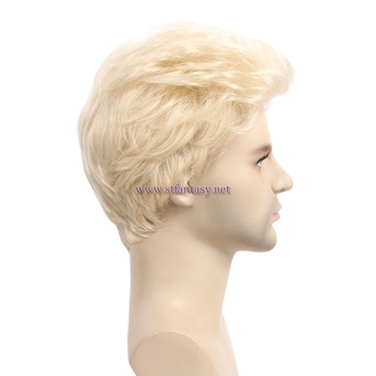 China Wig For Men Factory Wholesale American Trump President Cosplay Short Blonde Wig