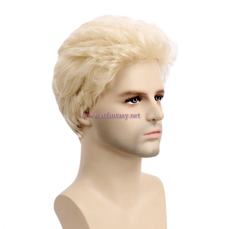 China Wig For Men Factory Wholesale American Trump President Cosplay Short Blonde Wig