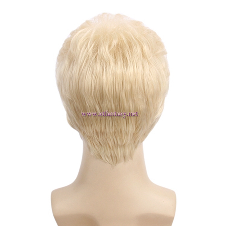 China Wig For Men Factory Wholesale American Trump President Cosplay Short Blonde Wig
