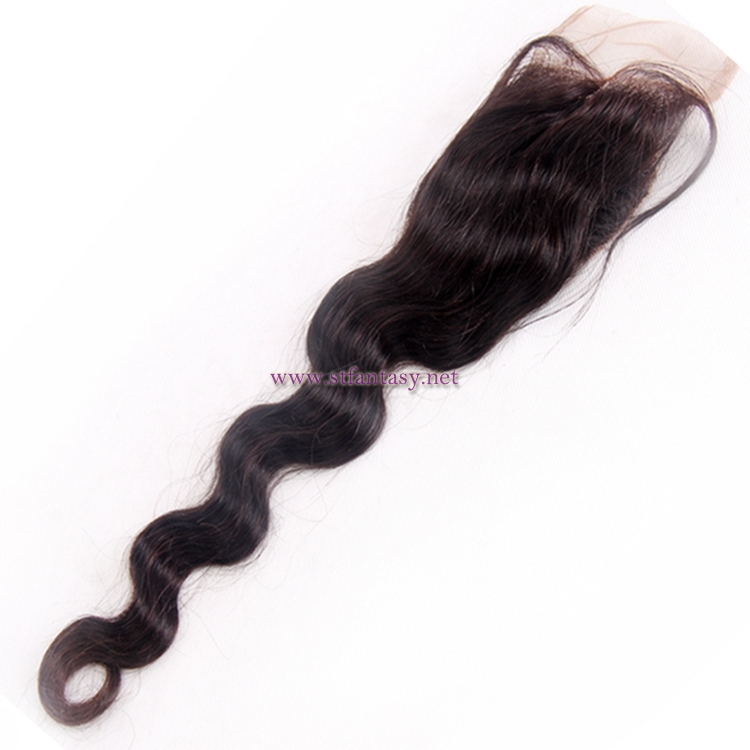 China Human Hair Manufacturers 4x4 18 Inch Body Wave Natural Color Lace Closure Hair Toupee
