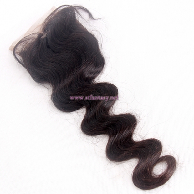China Human Hair Manufacturers 4x4 18 Inch Body Wave Natural Color Lace Closure Hair Toupee
