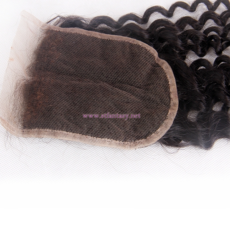 Remy Hair Extensions Wholesale 4x4 16 Inch Natural Color Lace Closure Deep Curly Hair Toupee