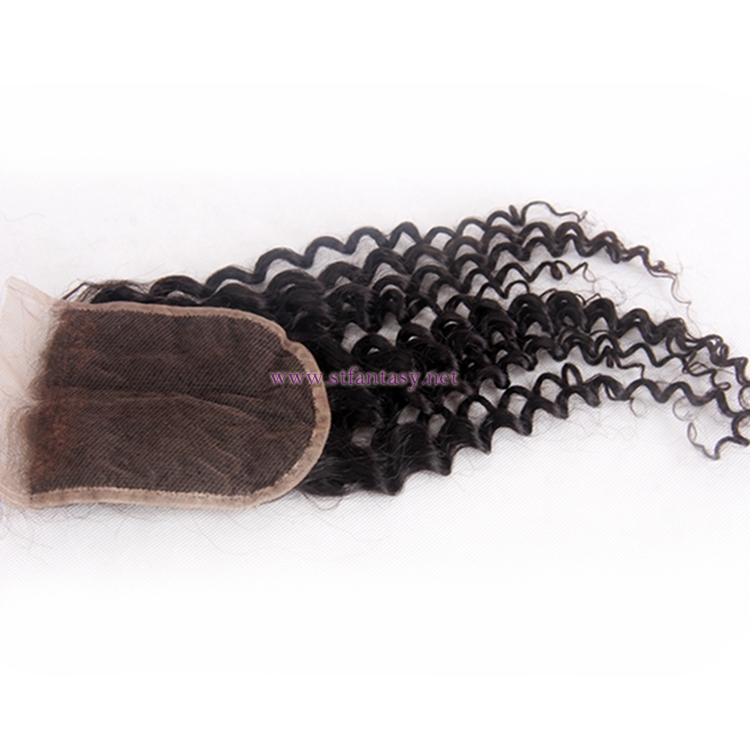 Remy Hair Extensions Wholesale 4x4 16 Inch Natural Color Lace Closure Deep Curly Hair Toupee