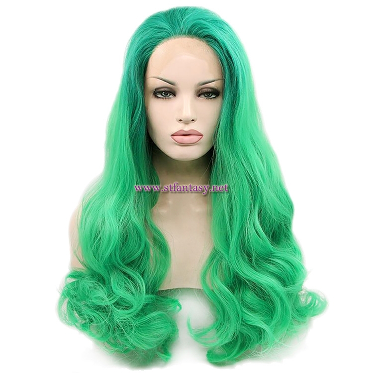 Fashion Lace Front Wig Wholesale Multi-Color Synthetic Hair Long Curly Wig For Women