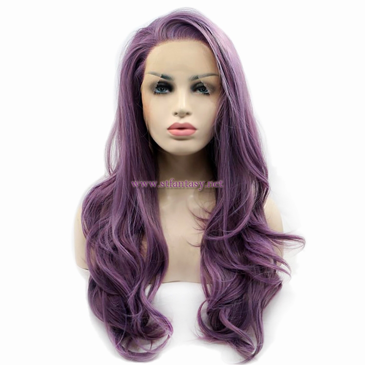Fashion Lace Front Wig Wholesale Multi-Color Synthetic Hair Long Curly Wig For Women