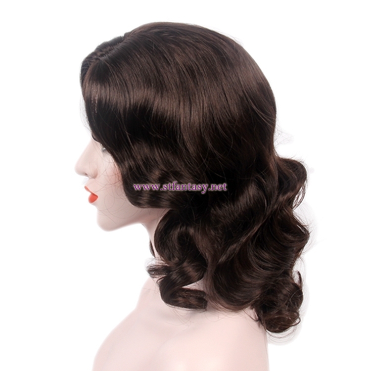 Wholesale Synthetic Wigs By Jinxing Classical Women Black Middle-Length Curly Hair Wig