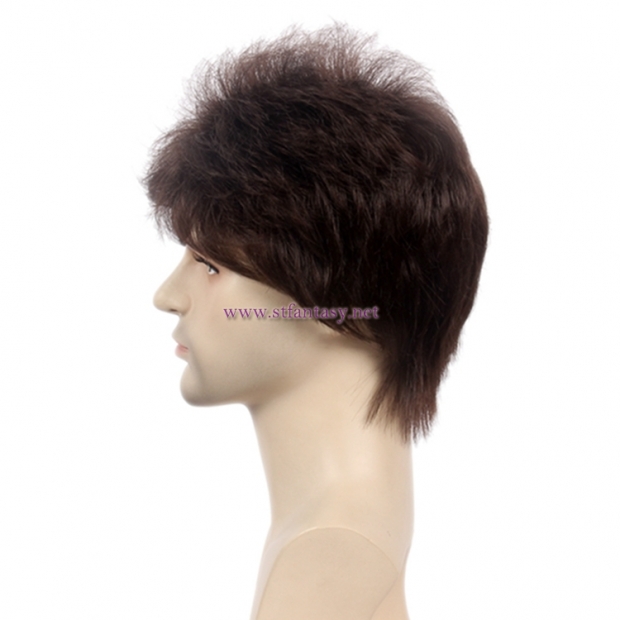 Synthetic Hair Wig Factory Wholesale Short Straight Brown Wigs For Men