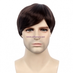 Quality Synthetic Wigs Wholesale Short Brown Mens Wig