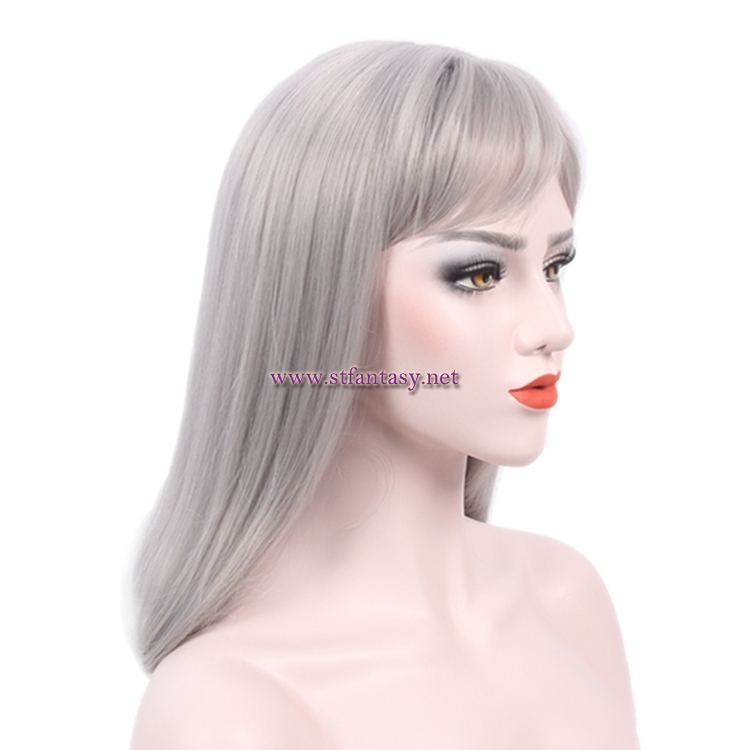 ST Fantasy Wigs Wholesale 20 Inch Silver Grey Straight Synthetic Wigs For Women