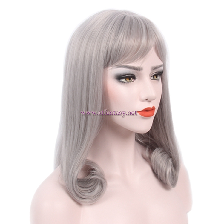 ST Fantasy Wigs Wholesale 20 Inch Silver Grey Straight Synthetic Wigs For Women