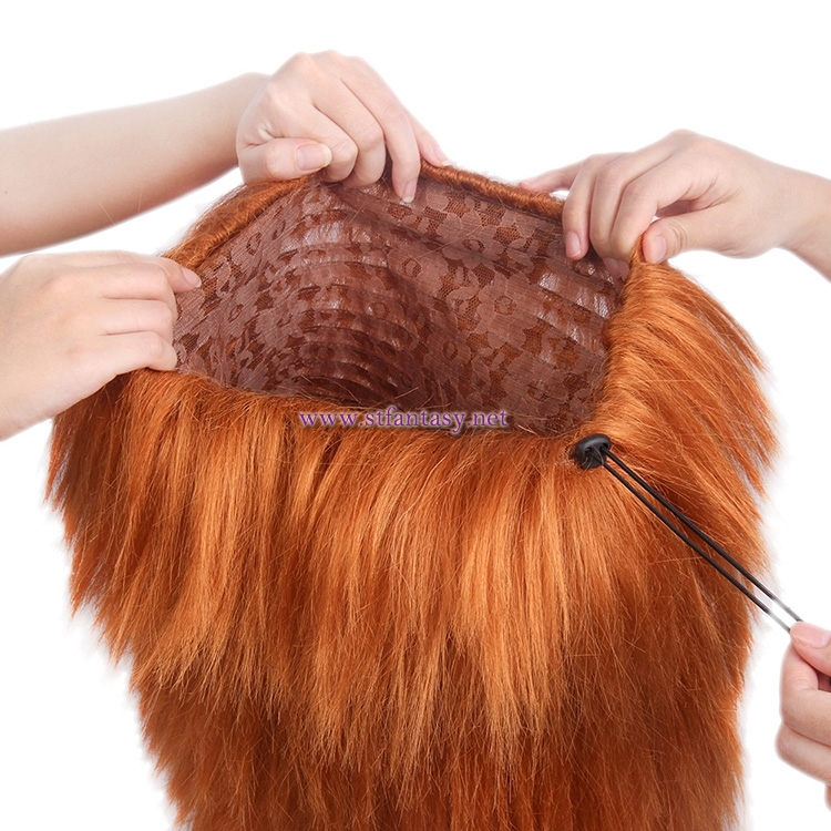 Wholesale High Quality Pet Wigs Keep Warm Brown Synthetic Hair Wig For Dog Or Lion