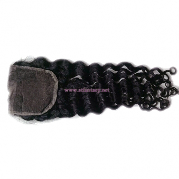 100 Virgin Human Hair Wholesale 4x4 Lace Closure Deep Wave Hair Toupee For Women Or Men
