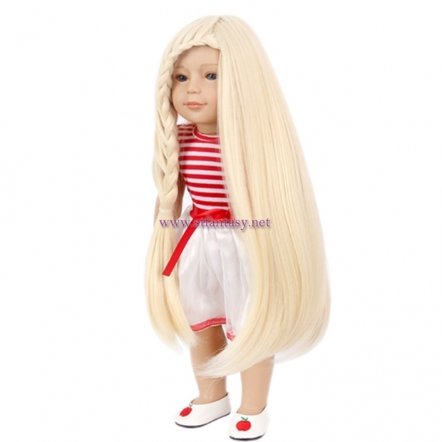 Fantasywig Wholesale Long Straight Synthetic Wig With Braids Blonde American Girl Doll Wig