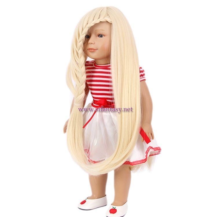 Fantasywig Wholesale Long Straight Synthetic Wig With Braids Blonde American Girl Doll Wig