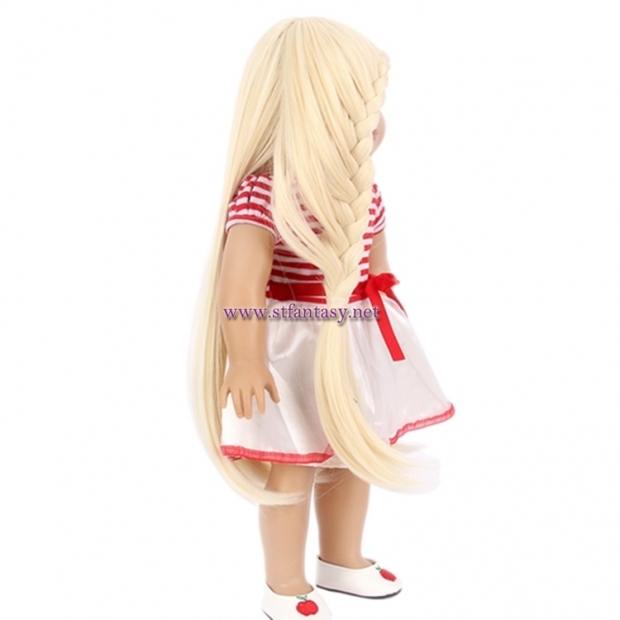 Fantasywig Wholesale Long Straight Synthetic Wig With Braids Blonde American Girl Doll Wig
