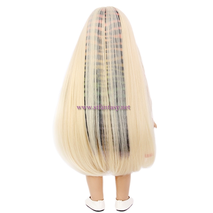 China Synthetic Clip In Hair Extensions Long Straight Leopard Color Wig For Doll Wig