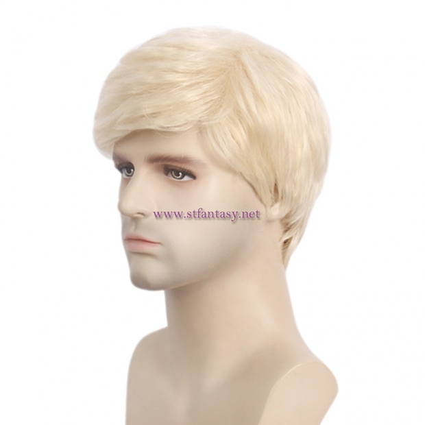 China Wig Manufacturers Wholesale Short Straight Blonde Wigs For Men