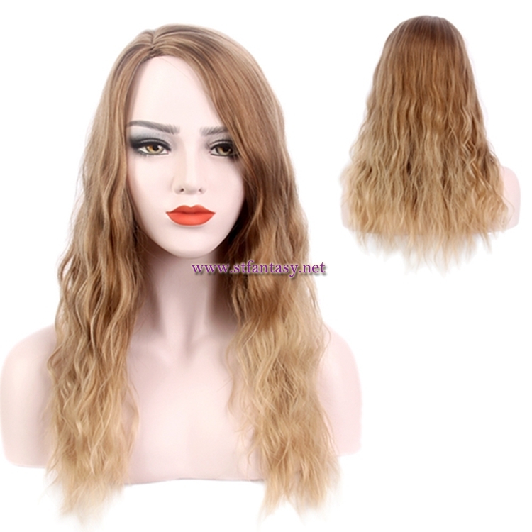 China Wig Suppliers Wholesale Fashion Brown Ombre Long Curly Wig For Women