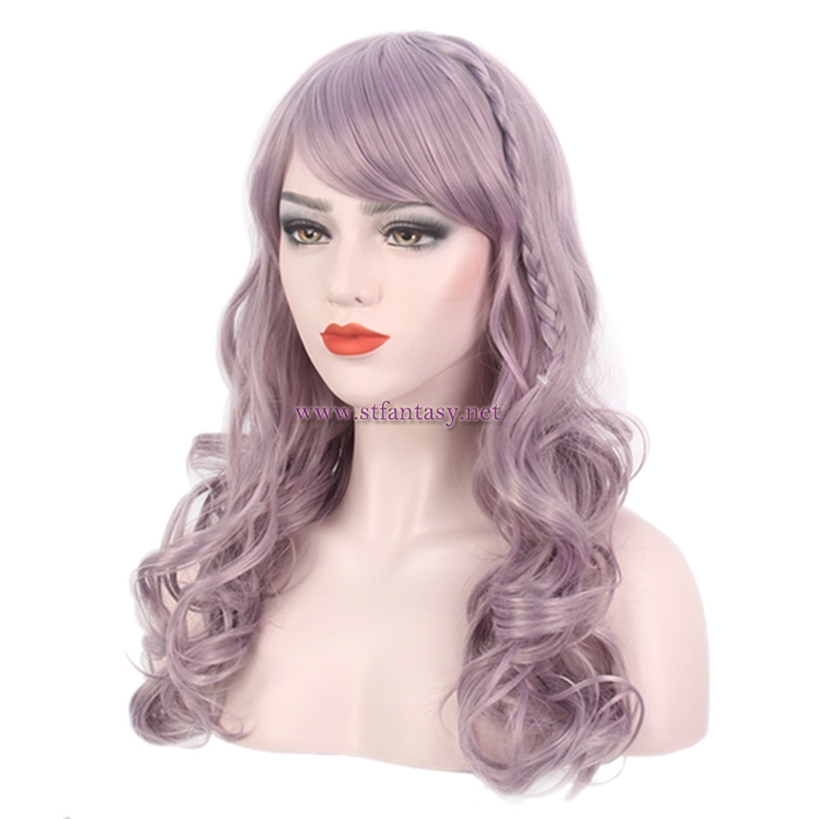 Wig Wholesale In Guangzhou Beautiful Long Curly Silver Grey Wig For Women