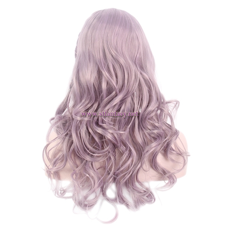 Wig Wholesale In Guangzhou Beautiful Long Curly Silver Grey Wig For Women