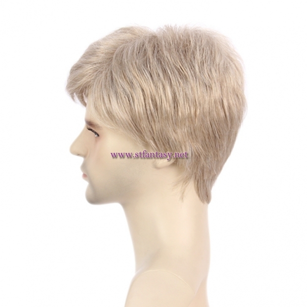 Guangzhou Fantasy Wig Wholesale Men Blonde Wig Short Synthetic Hair Wig Online