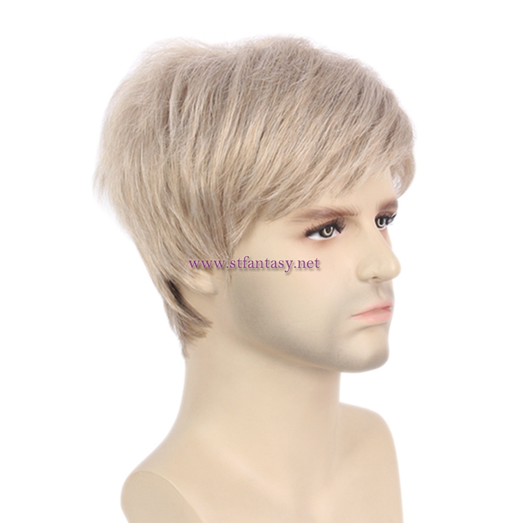 Guangzhou Fantasy Wig Wholesale Men Blonde Wig Short Synthetic Hair Wig Online