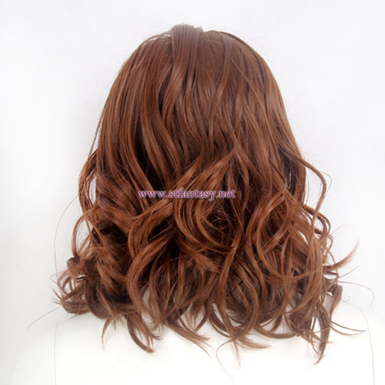 China Hair Wigs Suppliers Brown Middle Long Synthetic Hair Women Wig For Sale