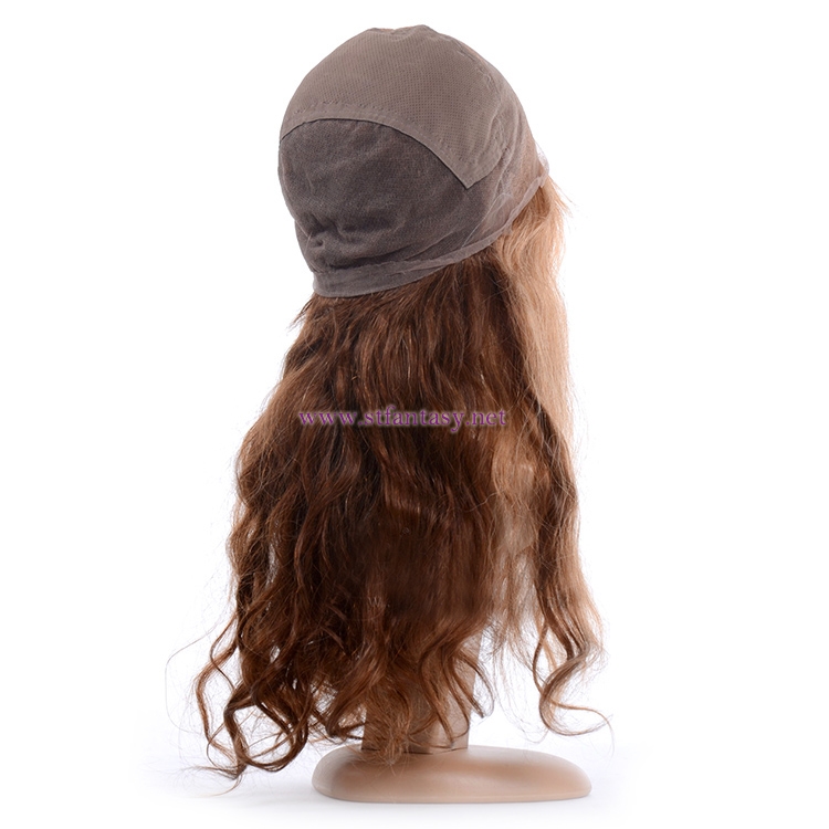 Human Hair Factories In Guangzhou Brown Long Curly Full Lace Human Hair Wig For Wholesale