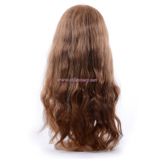 Human Hair Factories In Guangzhou Brown Long Curly Full Lace Human Hair Wig For Wholesale