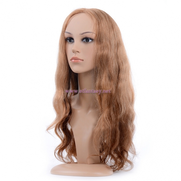 Human Hair Factories In Guangzhou Brown Long Curly Full Lace Human Hair Wig For Wholesale