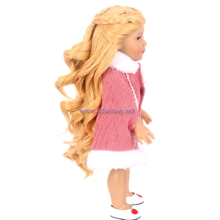 Stfantasy Wholesale American Doll Wigs Blonde Long Curly Braid Wig For Dolls Under 10 Dollars