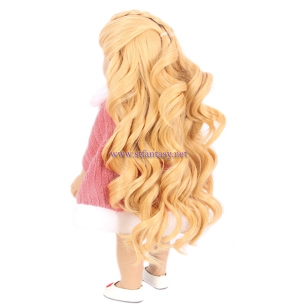 Stfantasy Wholesale American Doll Wigs Blonde Long Curly Braid Wig For Dolls Under 10 Dollars