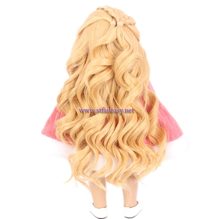 Stfantasy Wholesale American Doll Wigs Blonde Long Curly Braid Wig For Dolls Under 10 Dollars