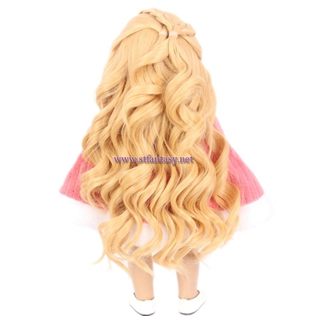 Stfantasy Wholesale American Doll Wigs Blonde Long Curly Braid Wig For Dolls Under 10 Dollars