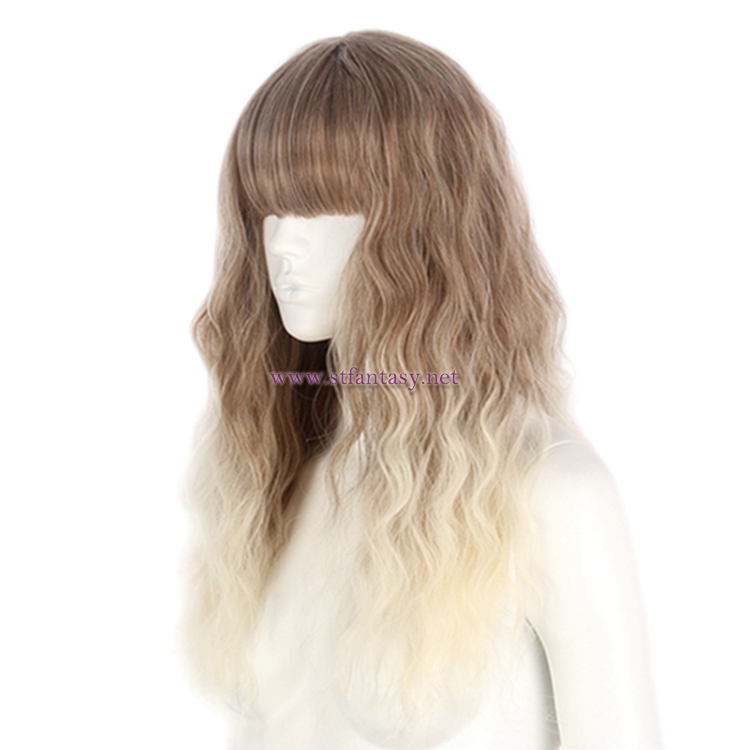 Women Ombre Wig-Wholesale 23 Inch Yaki Long Curly Synthetic Hair Wig For Women