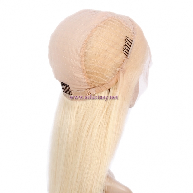 Human Hair Lace Front Wigs-Wholesale Brazilian Human Hair Long Straight 613 Blonde Wig For Black Women