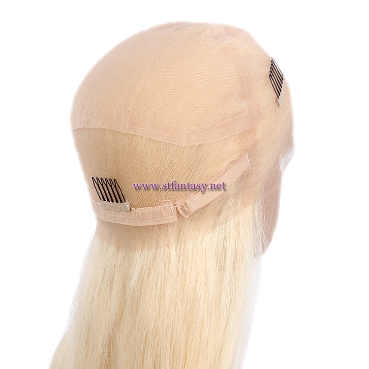 Human Hair Full Lace Wig-Wholesale Long Straight Blonde Indian Human Hair Wig For Women